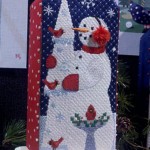Adorable needlepoint Christmas snowman cover